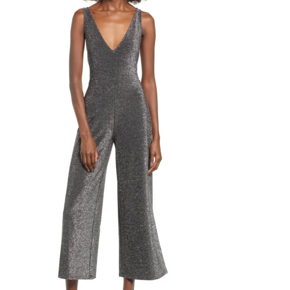 Nordstrom Leith Night Out Metallic Jumpsuit